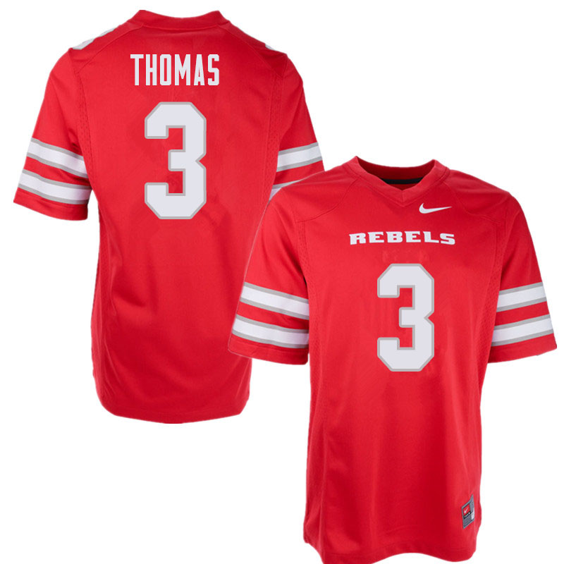 Men's UNLV Rebels #3 Lexington Thomas College Football Jerseys Sale-Red